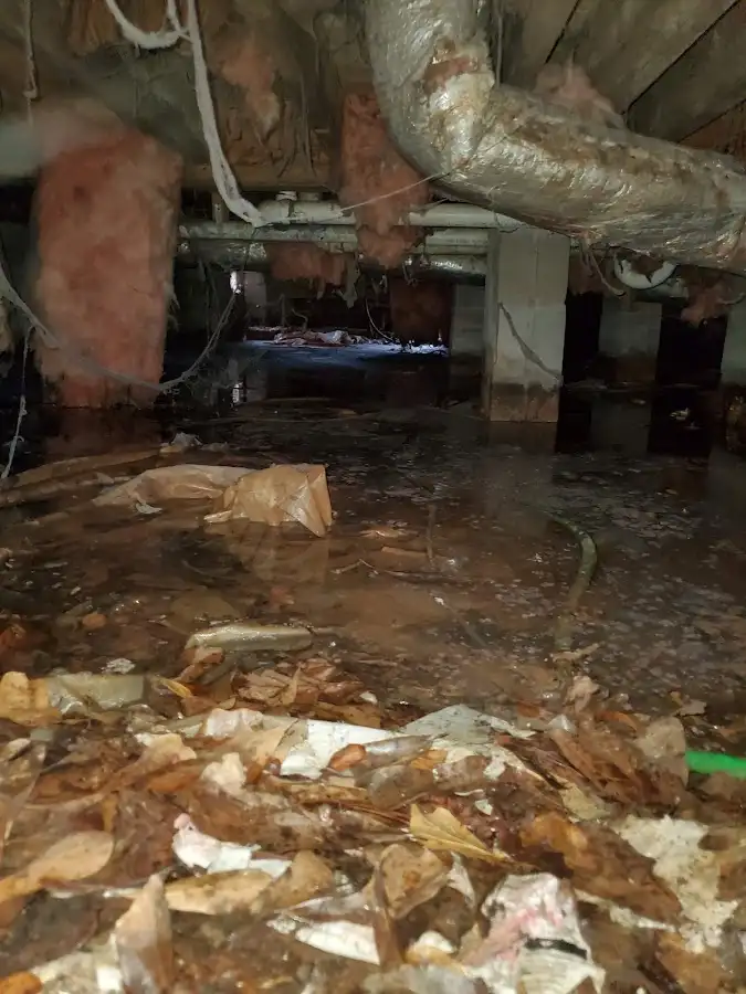 Crawl space flood assessment for Commercial Water Damage Restoration in Hartland